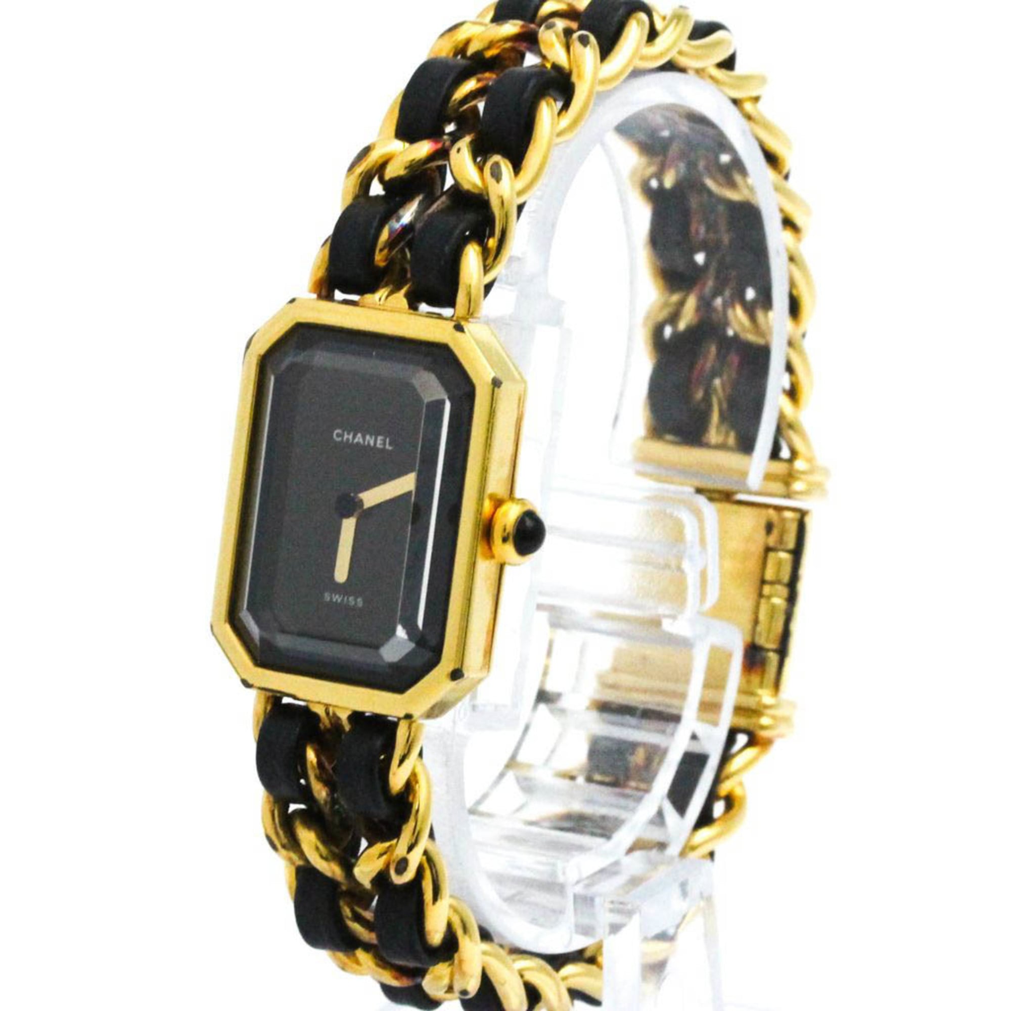 Chanel Premiere Rock Quartz Watch Plated Metal And Leather Watch