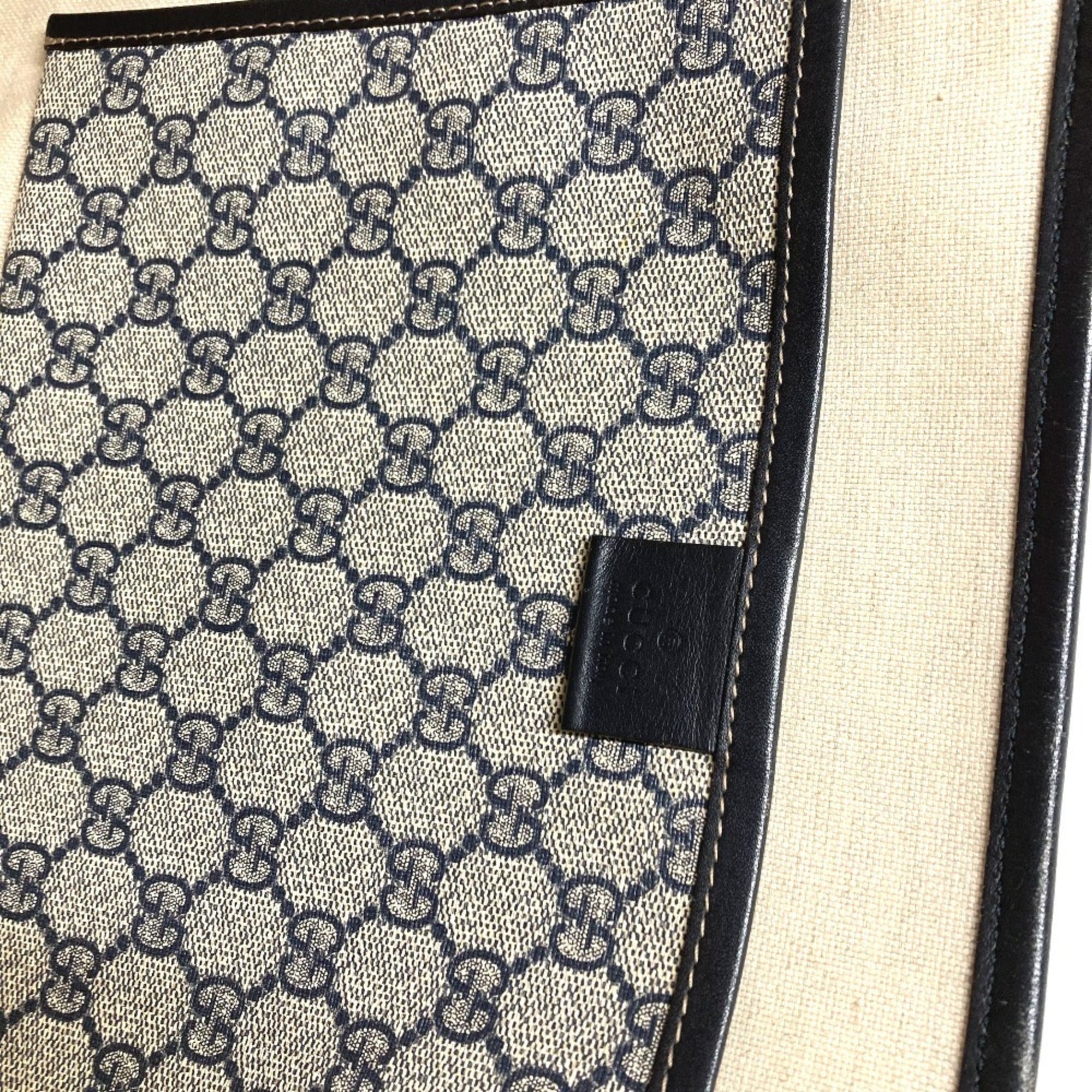 Gucci Sherry Line Navy Gg Supreme Shoulder Bag Tote Bag (Pre-Owned)