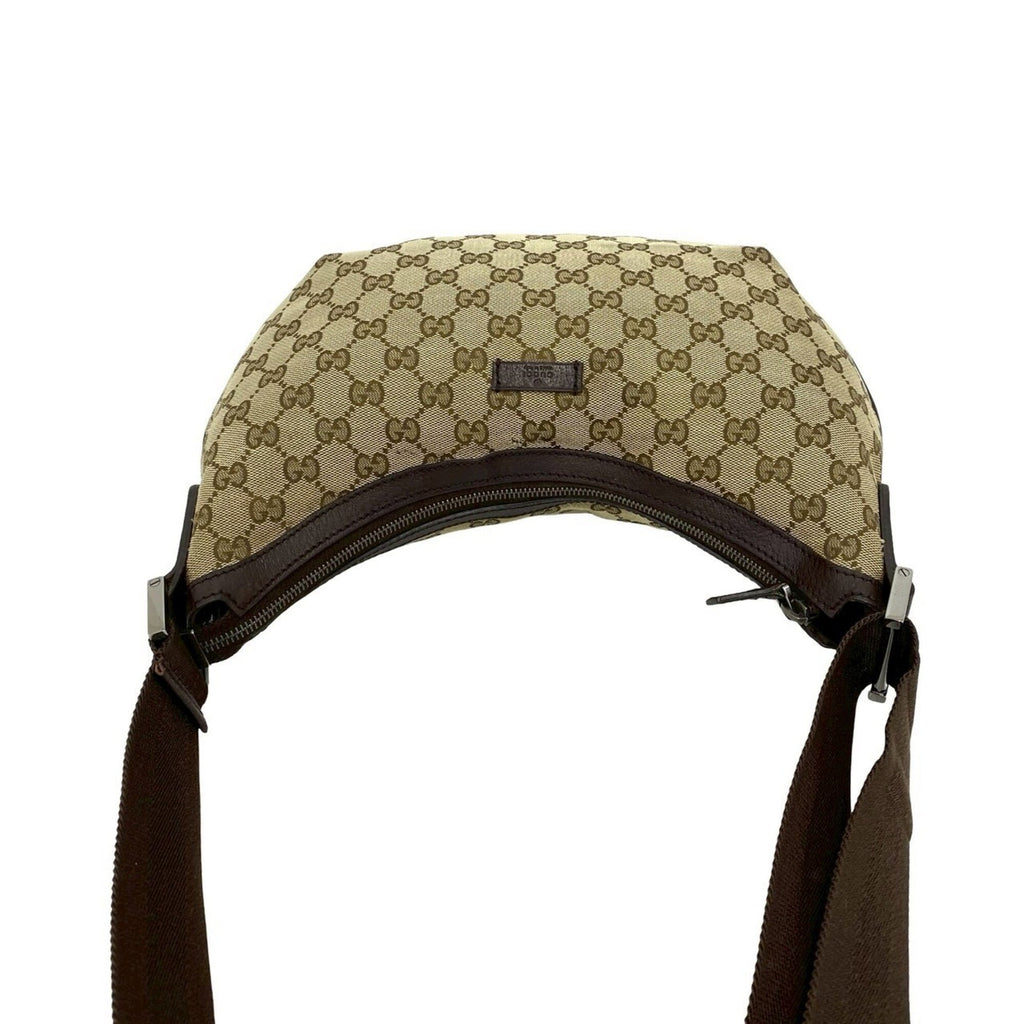 Gucci Brown Canvas Leather Pochette Shoulder Bag (Pre-Owned)