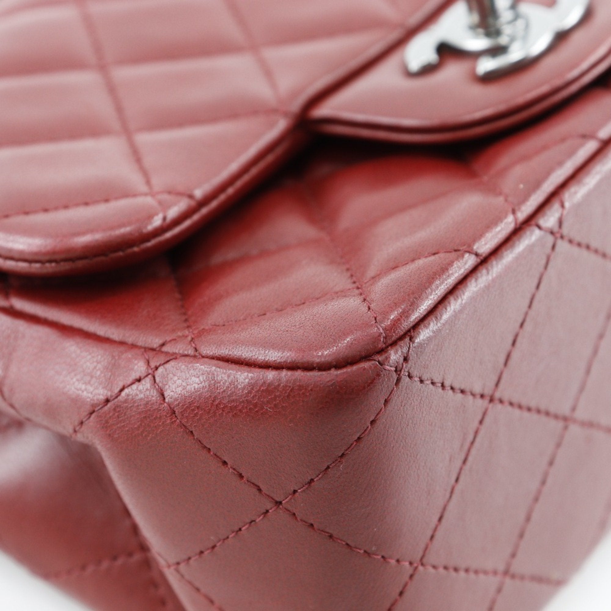 Chanel Red Color Leather Shoulder Bag
