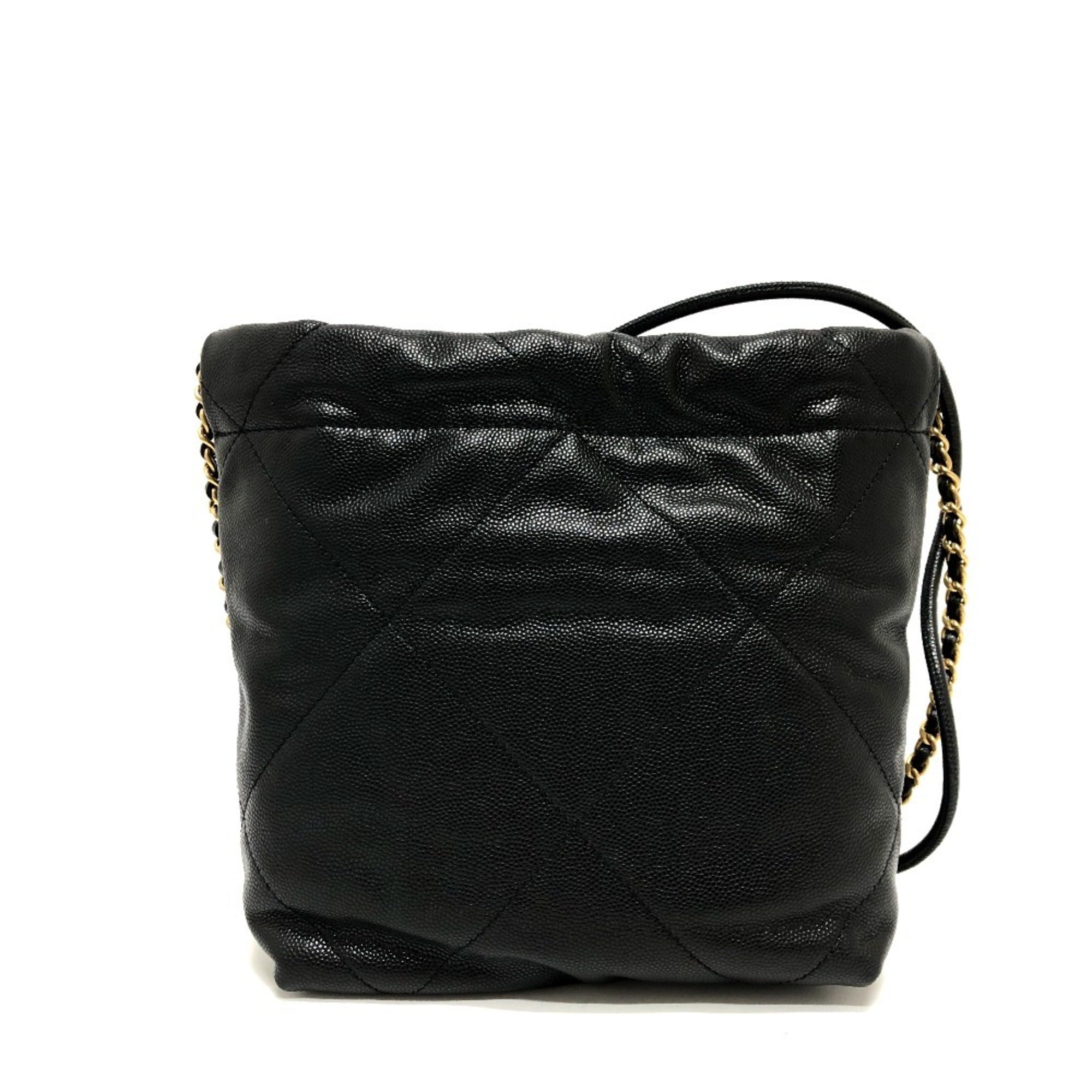 Chanel Black Grained Calfskin Shoulder Bag