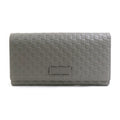 Gucci Gray Leather Long Wallet (Bi-Fold) (Pre-Owned)