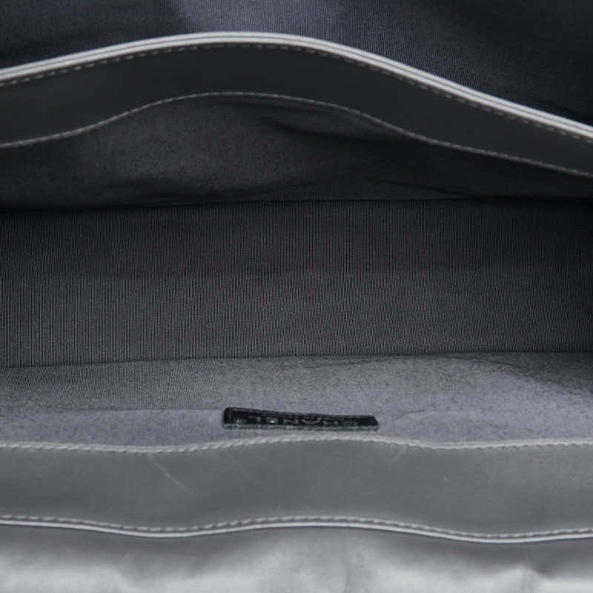 Chanel Gray Leather Shoulder Bag