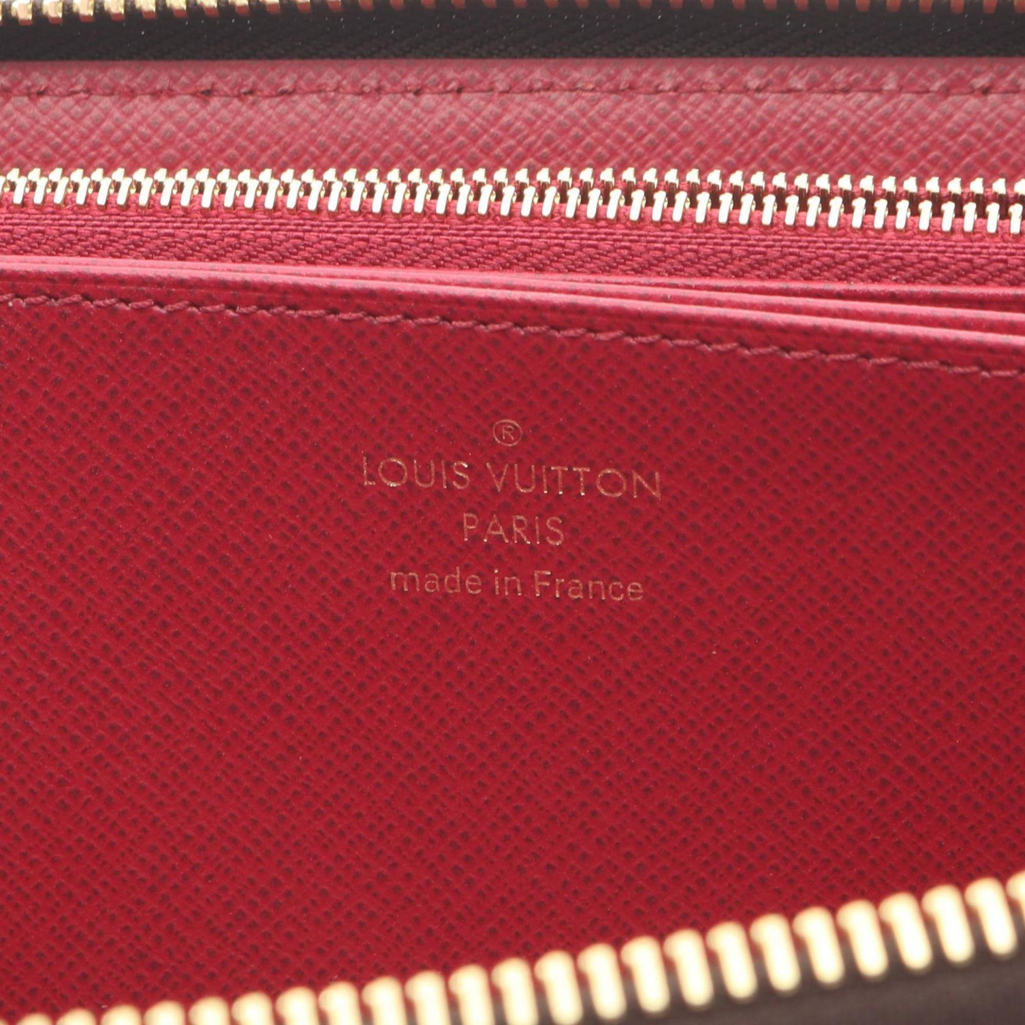 Louis Vuitton Brown Fuchsia Pink Coated Canvas Long Wallet