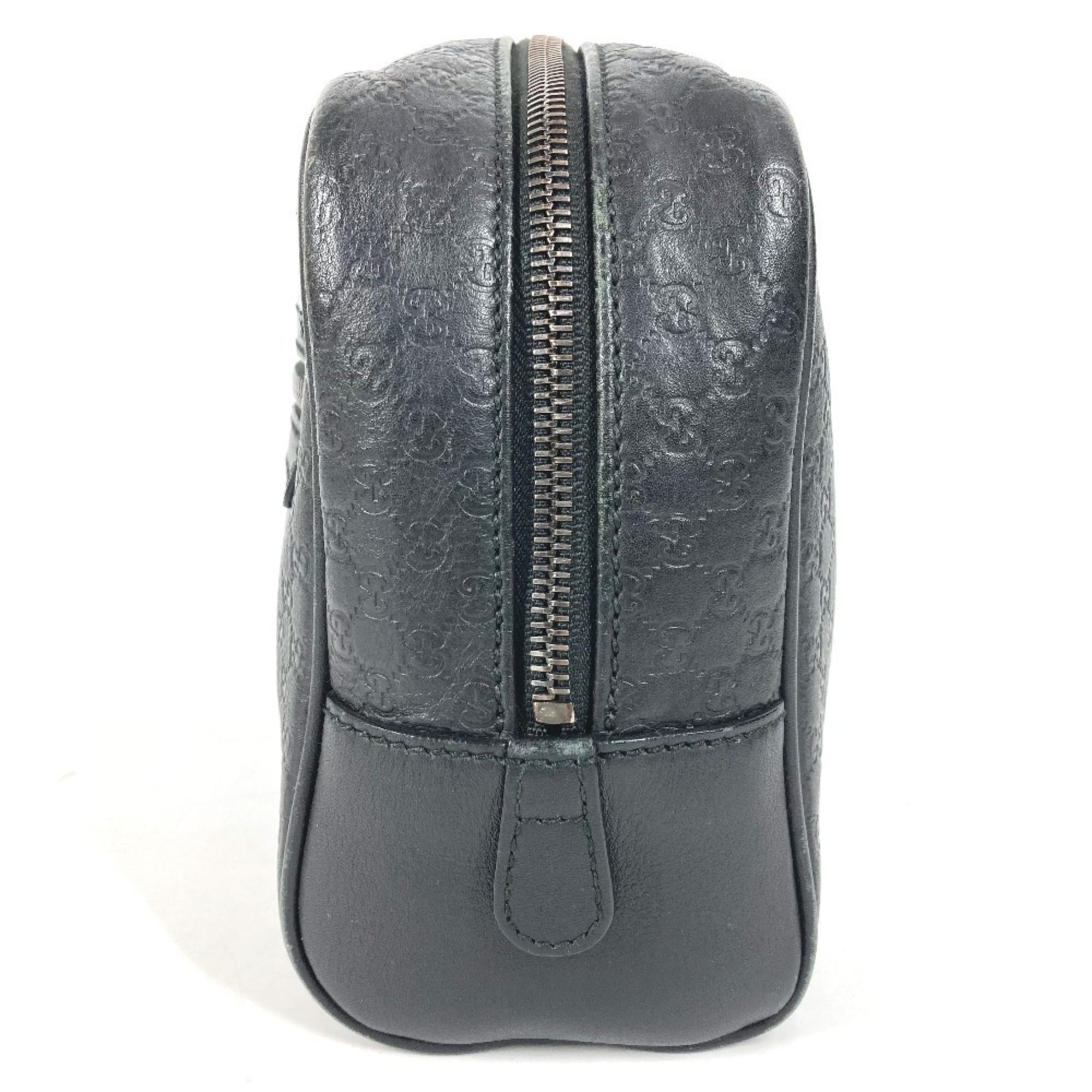 Gucci Guccissima Black Gg Leather Clutch Bag Handbag (Pre-Owned)
