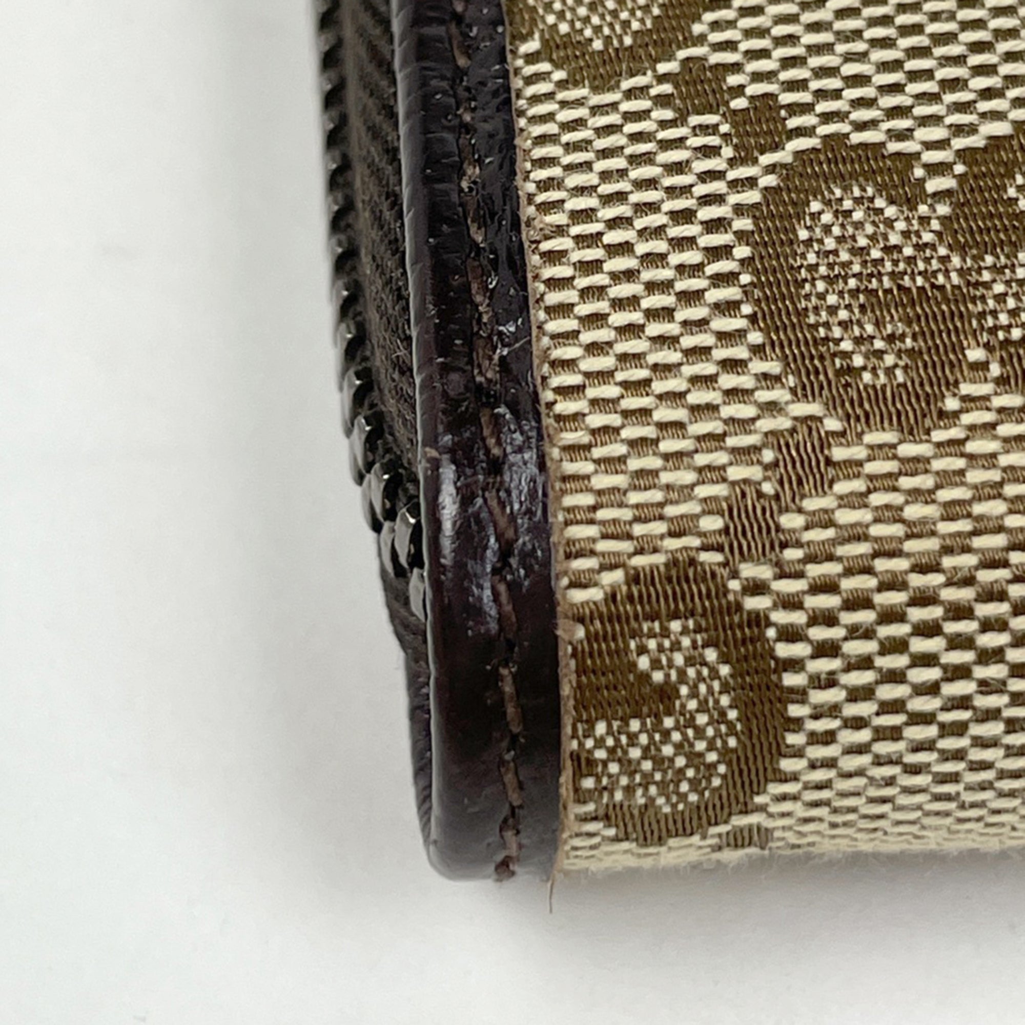 Gucci Brown Gg Canvas Leather Long Wallet (Bi-Fold) (Pre-Owned)