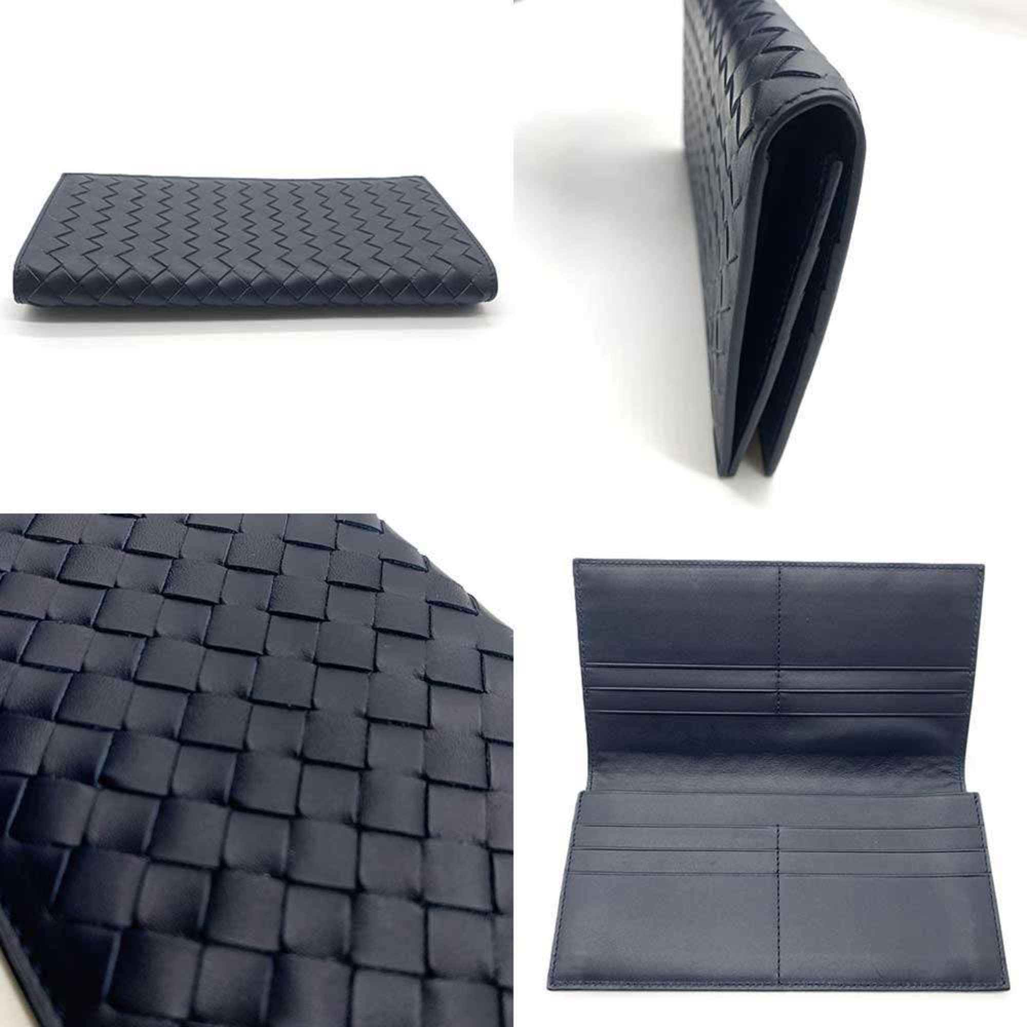 Bottega Veneta Intrecciato Navy Leather Bill Wallet (Bi-Fold)
