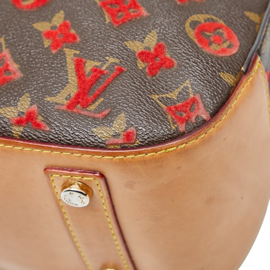 Louis Vuitton Brown Pvc Leather Handbag