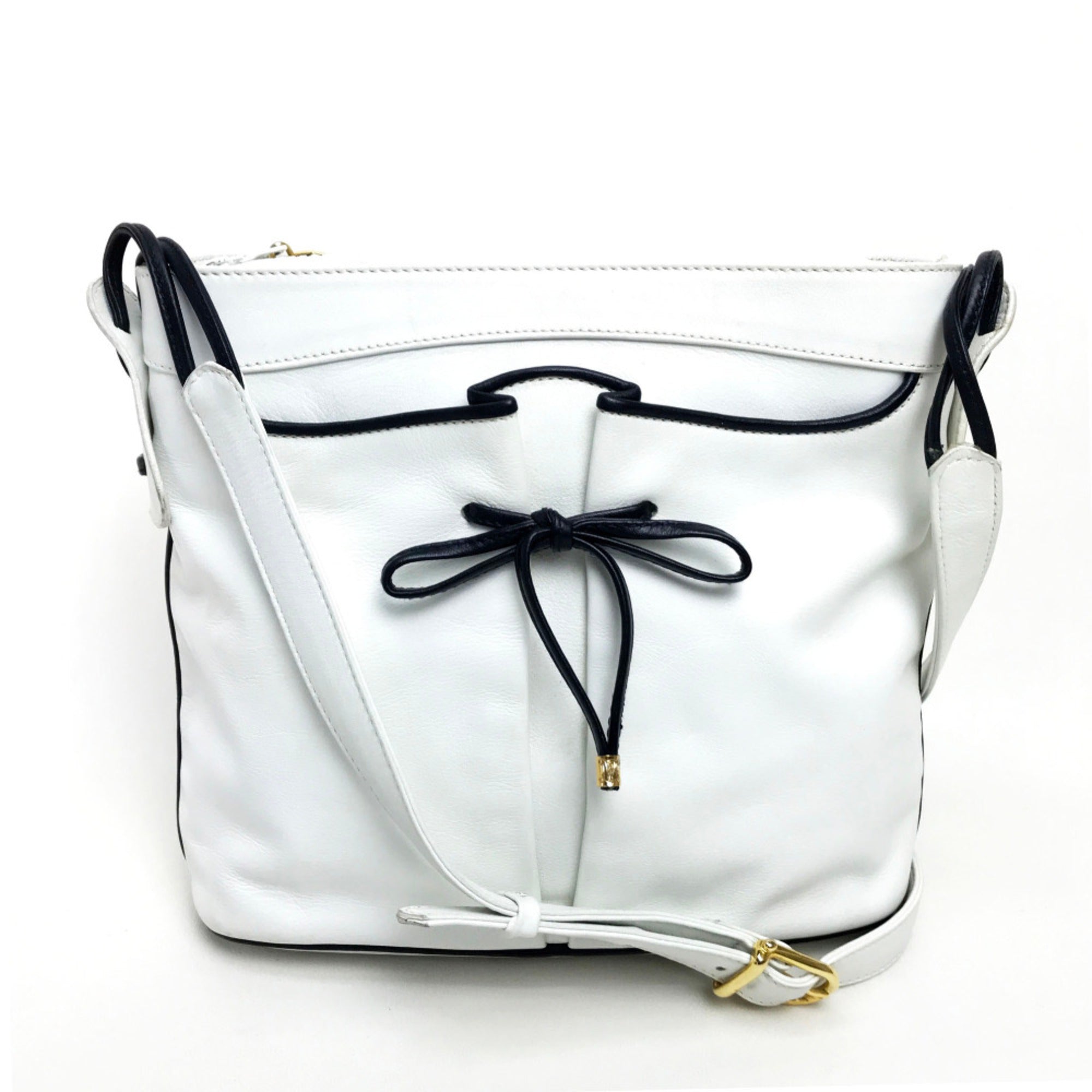 Celine White Leather Shoulder Bag