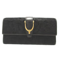 Gucci Black Suede Long Wallet (Bi-Fold) (Pre-Owned)