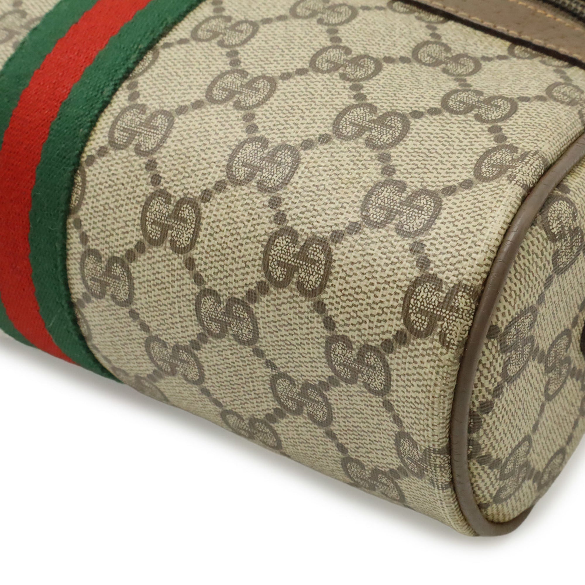 Gucci Beige Beige Brown Brown Green Red Color Gg Plus Pochette Shoulder Bag (Pre-Owned)