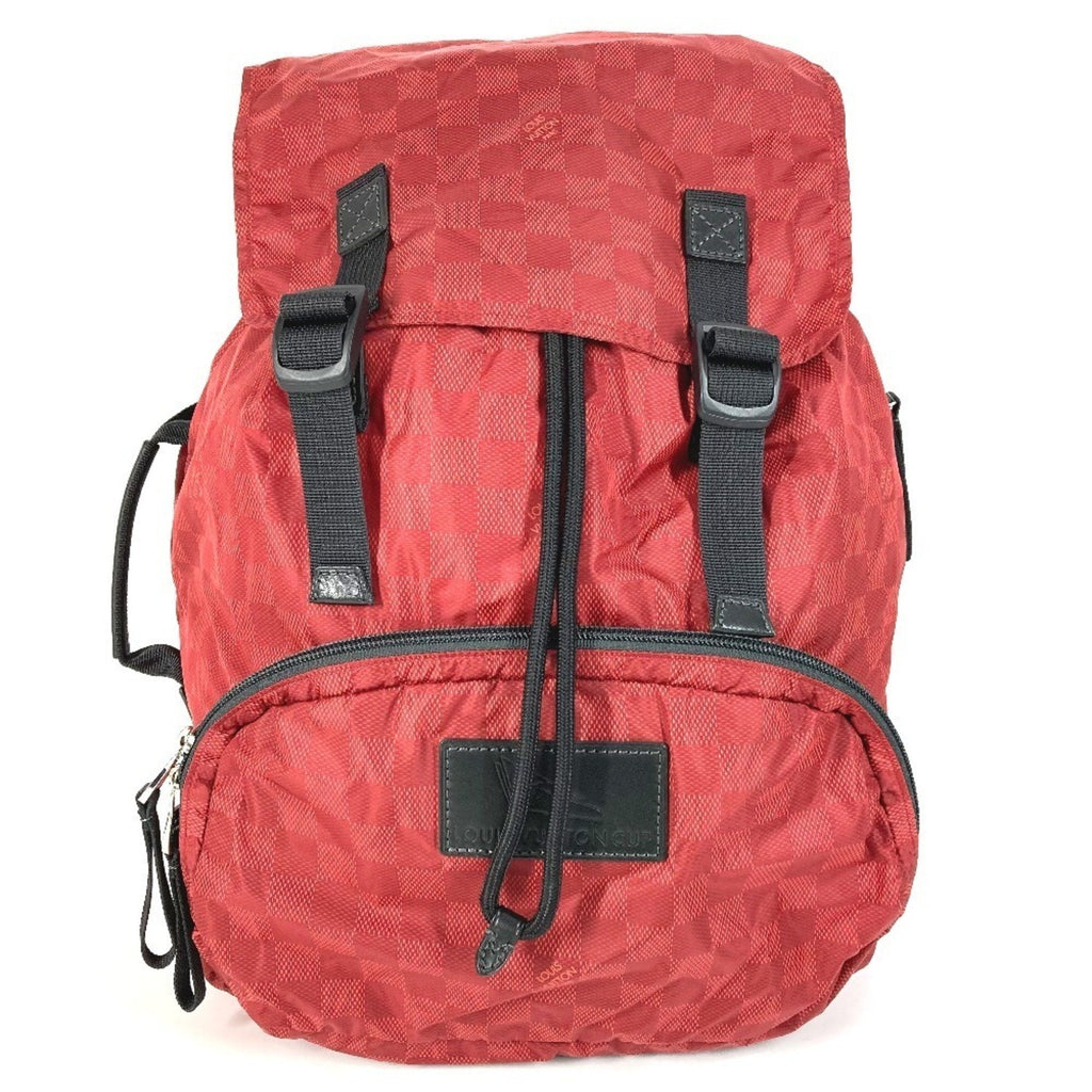 Louis Vuitton Black Red Color Nylon Backpack