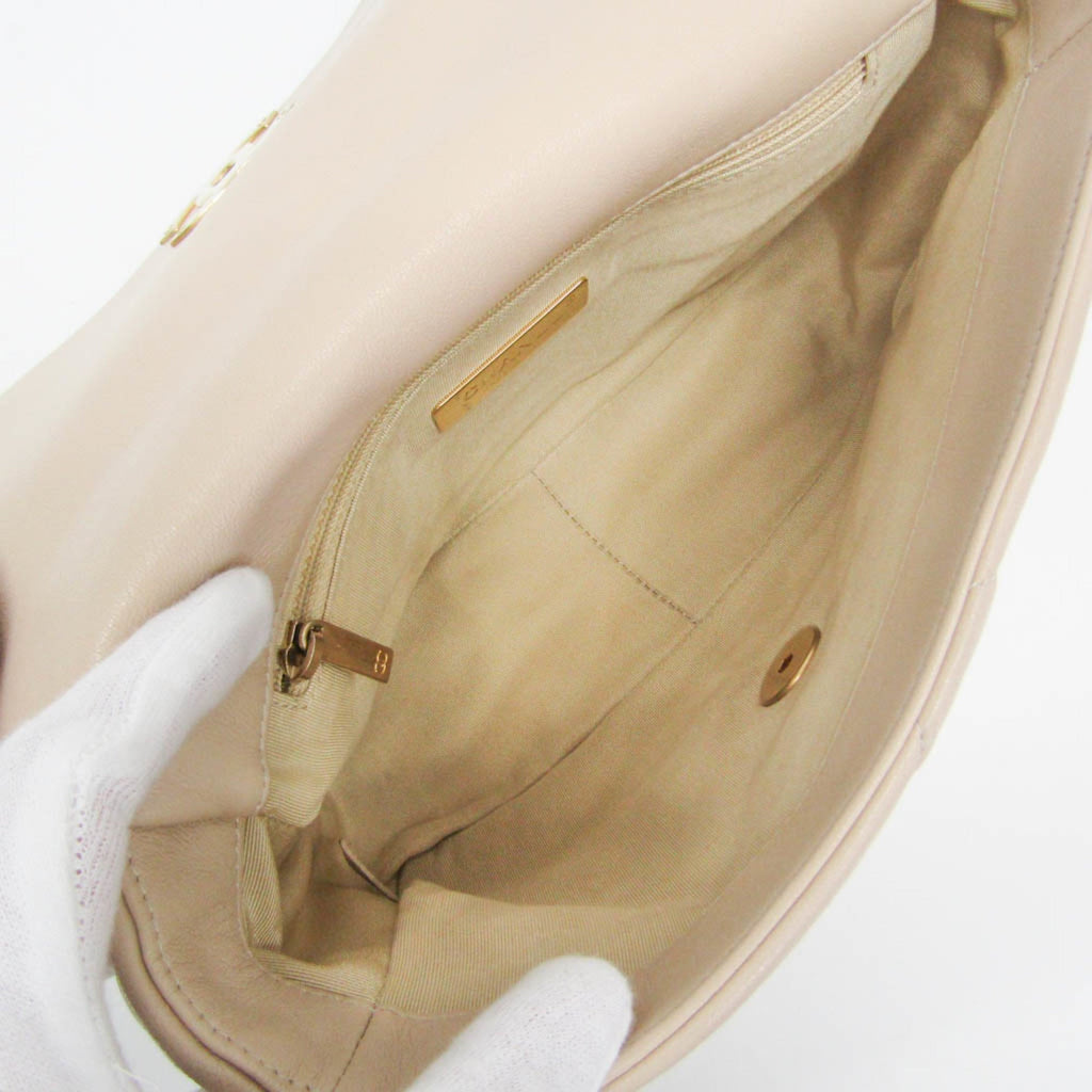 Chanel Light Beige Leather Shoulder Bag