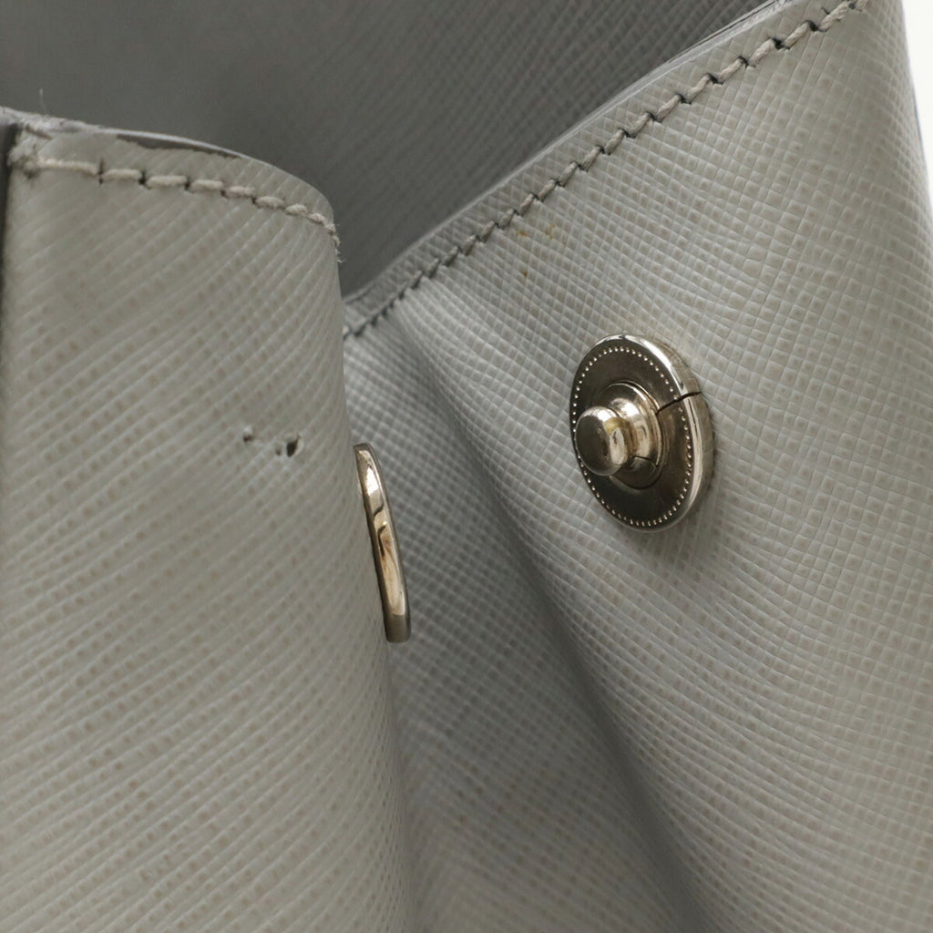 Prada Black Gray Leather Handbag Shoulder Bag