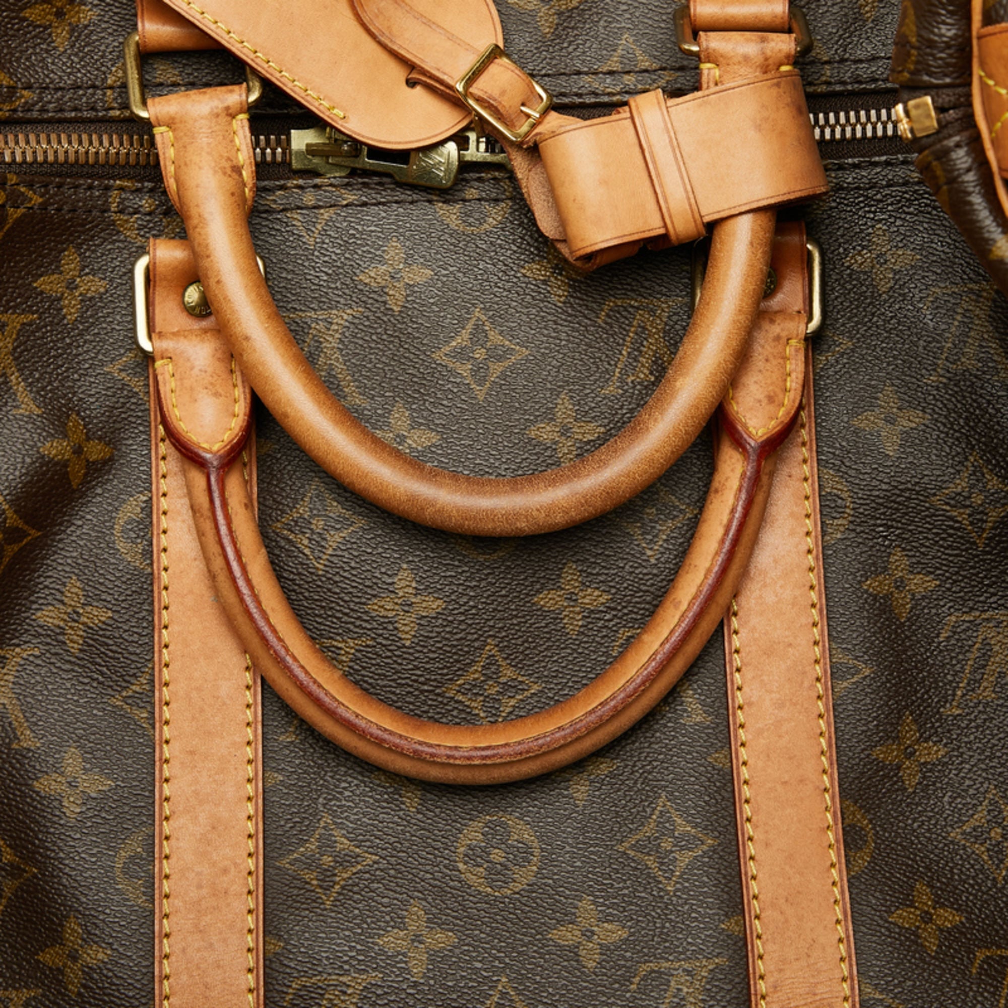 Louis Vuitton Monogram Brown Pvc Leather Boston Bag Shoulder Bag
