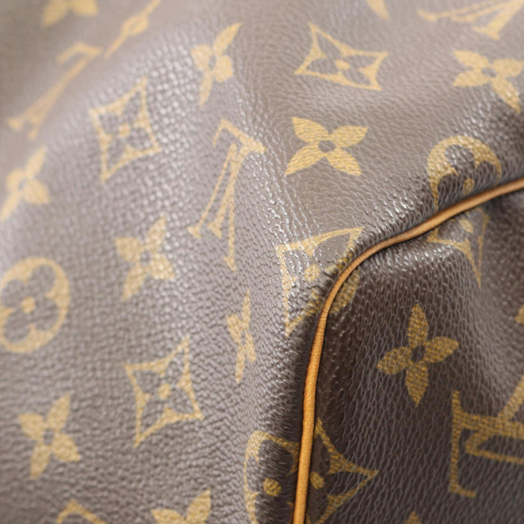 Louis Vuitton Brown Monogram Coated Canvas Leather Boston Bag