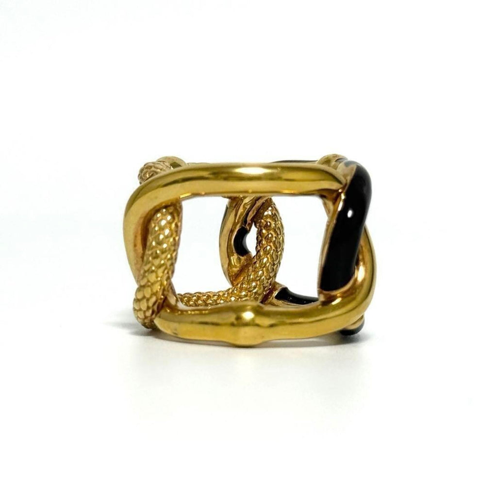 Bottega Veneta Gold Brown Silver 925 Band Ring
