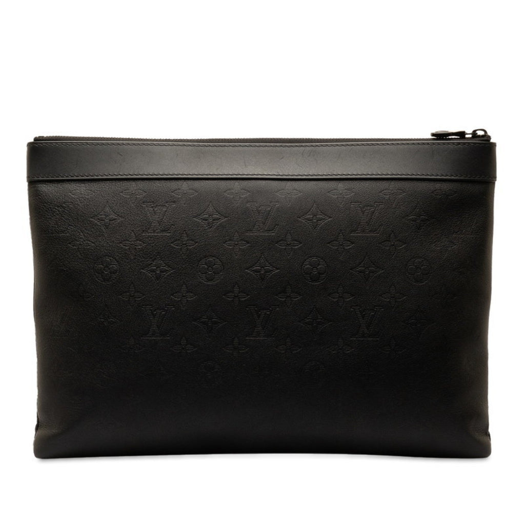 Louis Vuitton Black Leather Clutch Bag Pochette