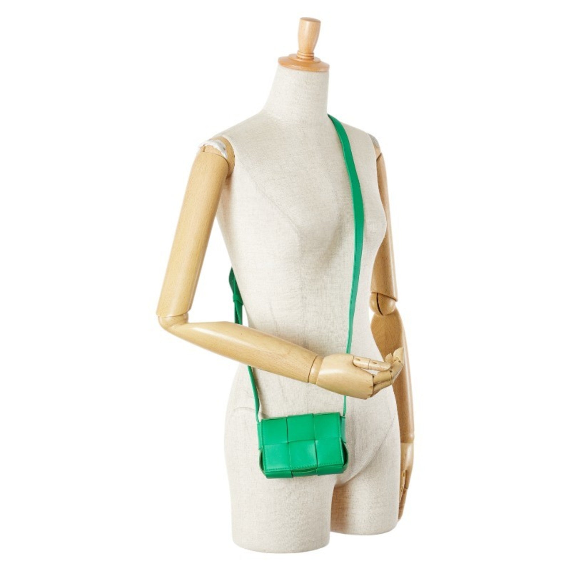 Bottega Veneta Green Leather Shoulder Bag
