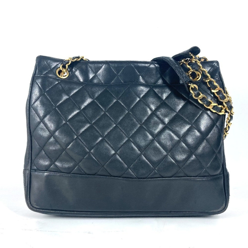 Chanel Black Gold Leather Shoulder Bag Tote Bag