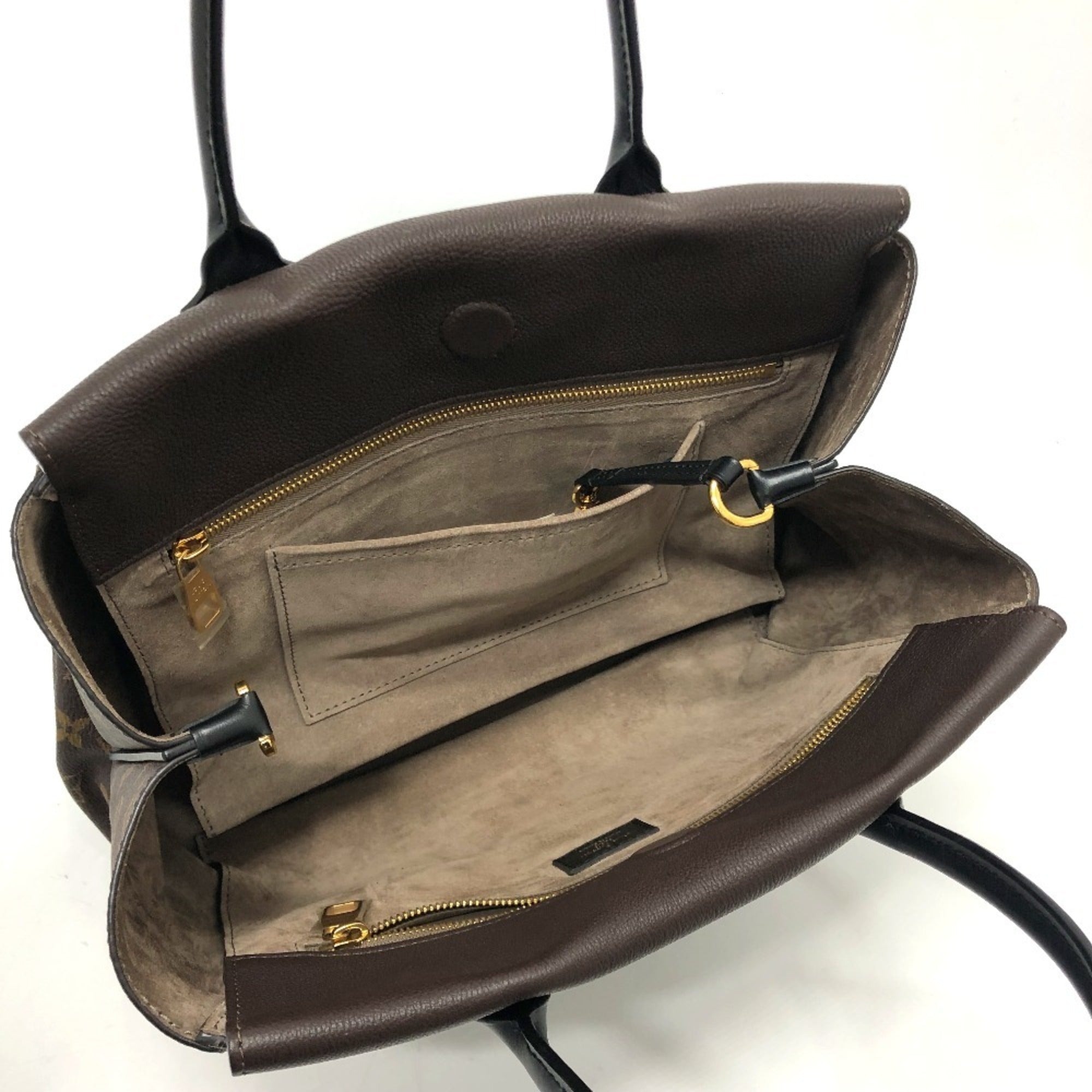Louis Vuitton Brown Chocolat Monogram Canvas Cuir Ombre Leather Handbag