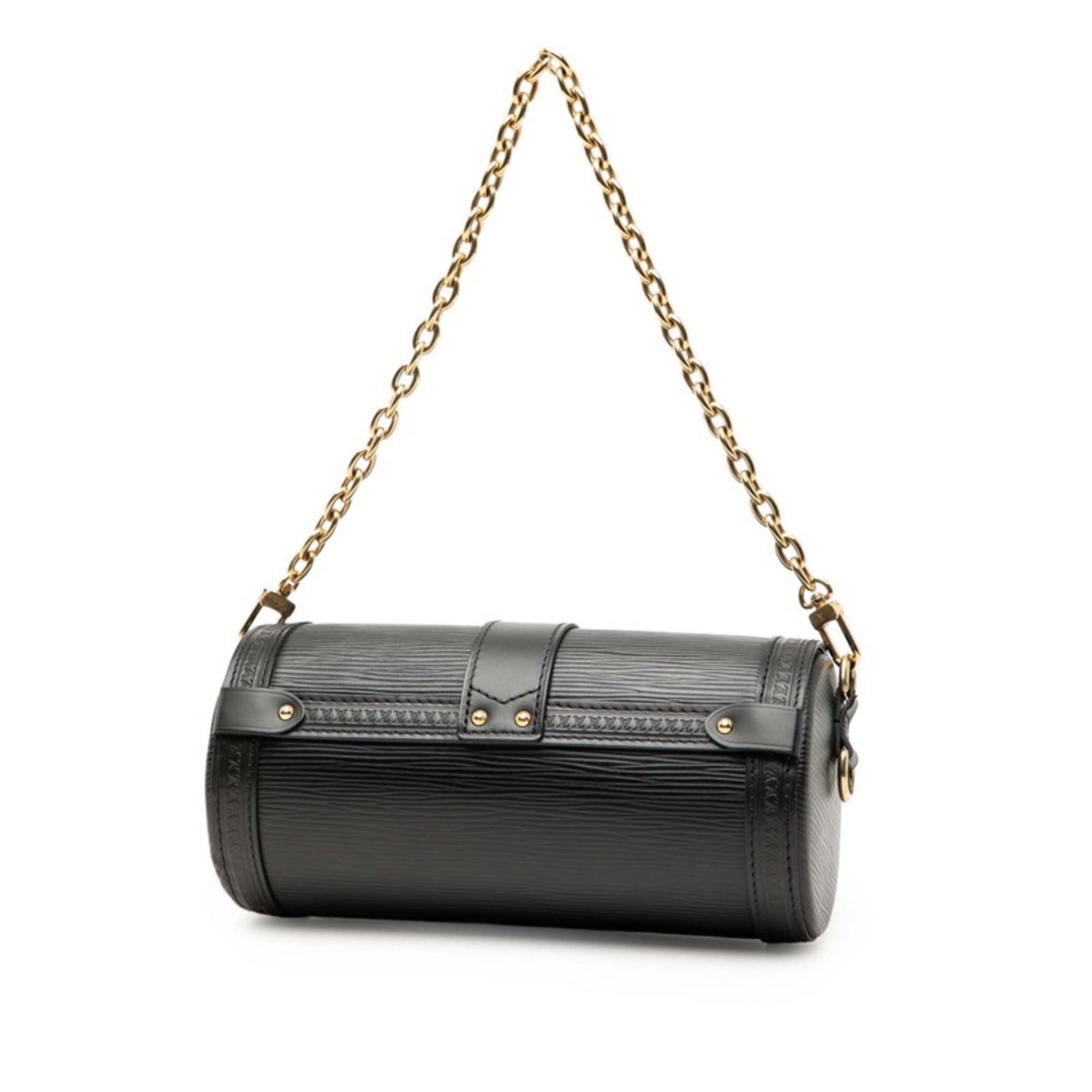 Louis Vuitton Black Noir Leather Handbag Shoulder Bag