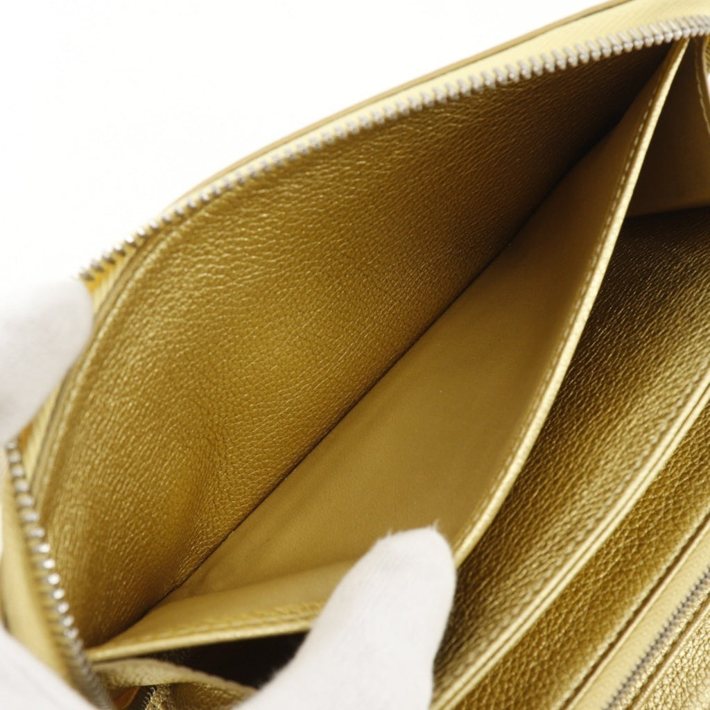 Louis Vuitton Gold Leather Long Wallet