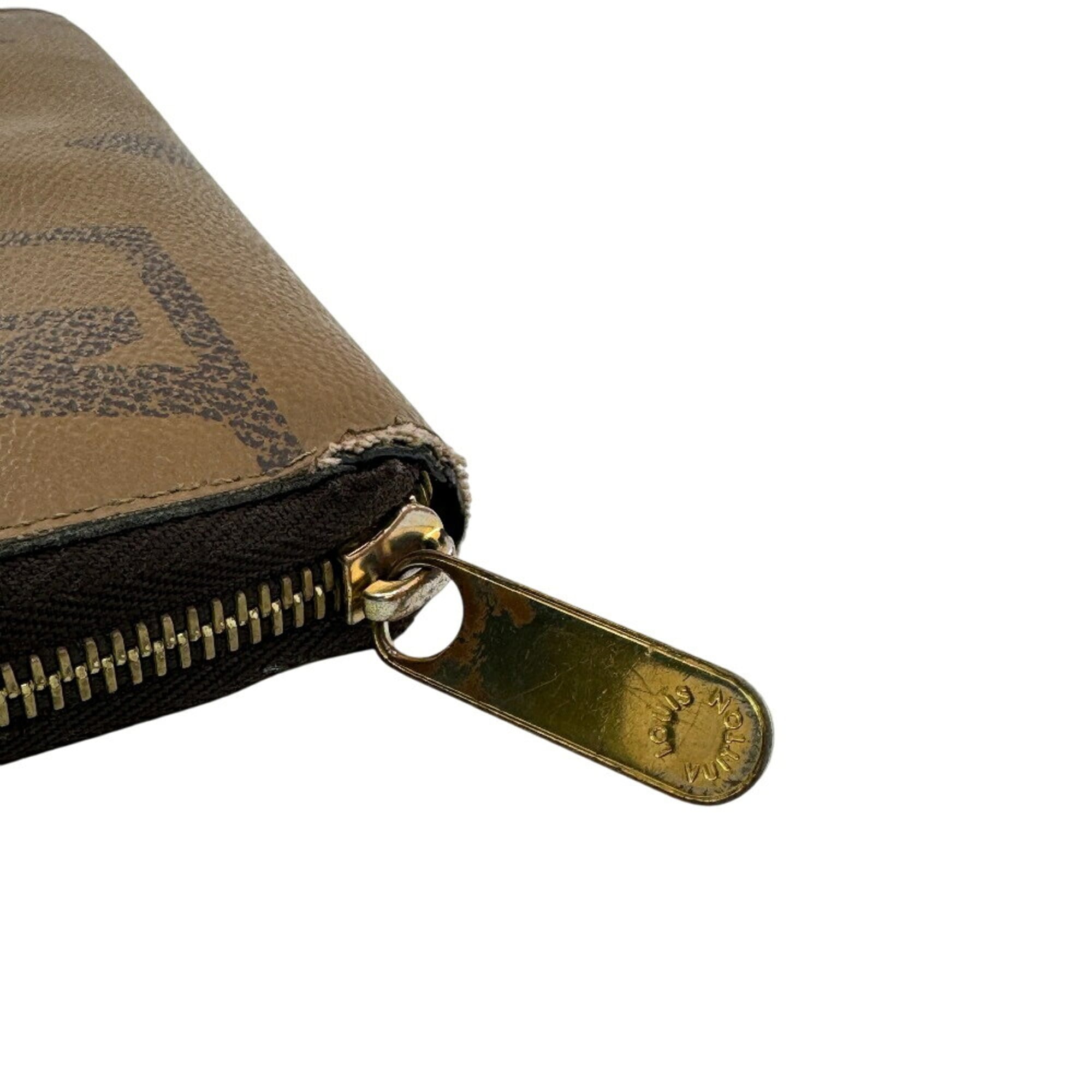 Louis Vuitton Black Brown Camel Leather Long Wallet