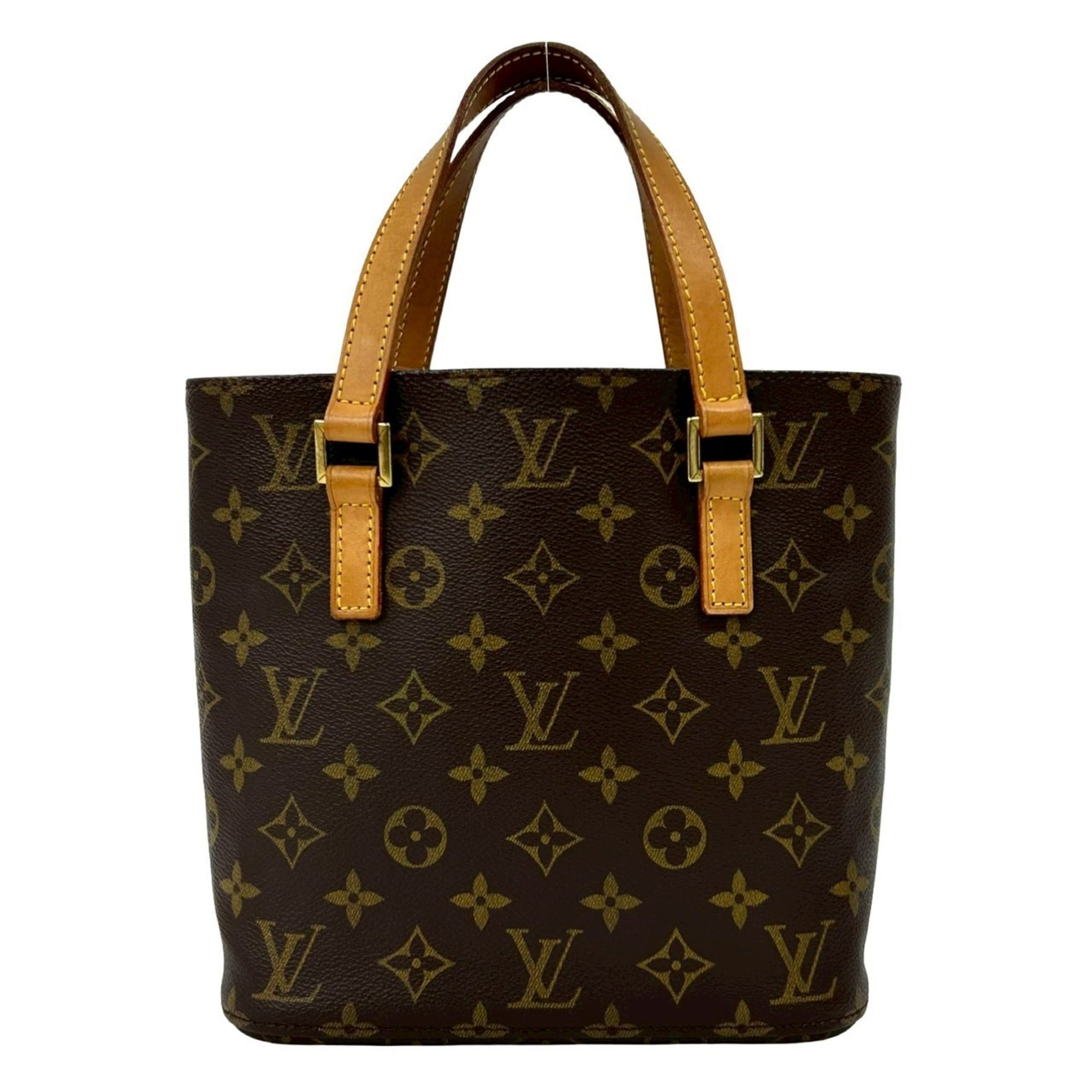 Louis Vuitton Brown Leather Pvc Handbag Tote Bag