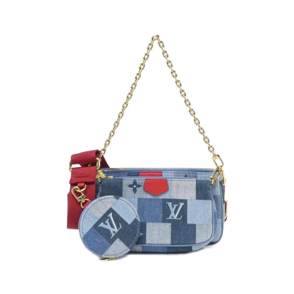 Louis Vuitton Monogram Denim Rouge Canvas Pochette Shoulder Bag