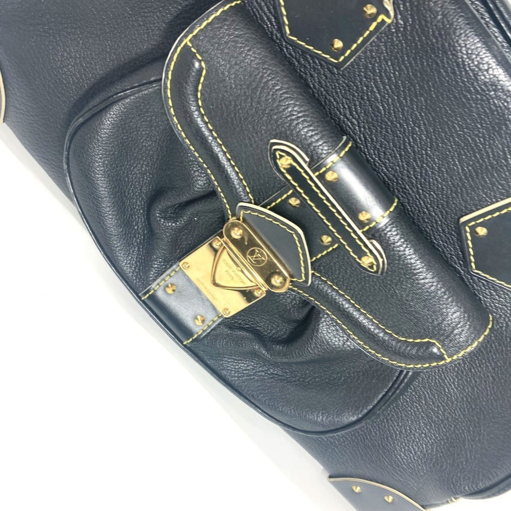 Louis Vuitton Suhali Black Noir Suhali Leather Boston Bag Handbag Shoulder Bag
