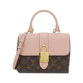 Louis Vuitton Marron Rose Poudre Coated Canvas Handbag