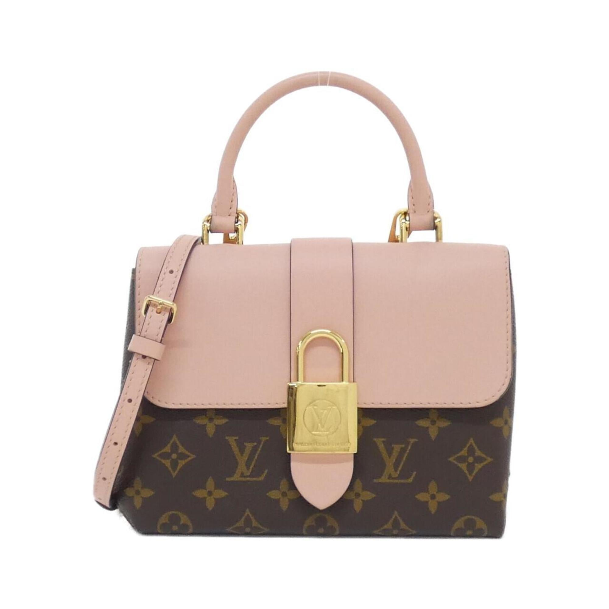 Louis Vuitton Marron Rose Poudre Coated Canvas Handbag