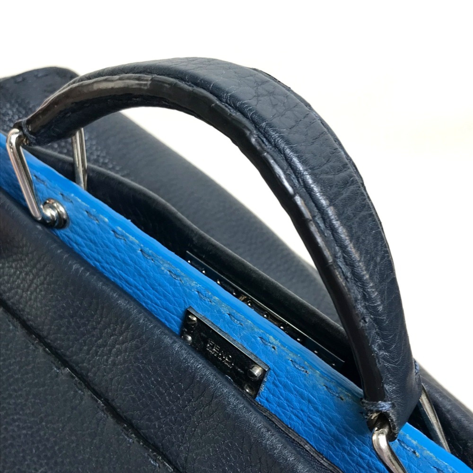 Fendi Navy Leather Briefcase