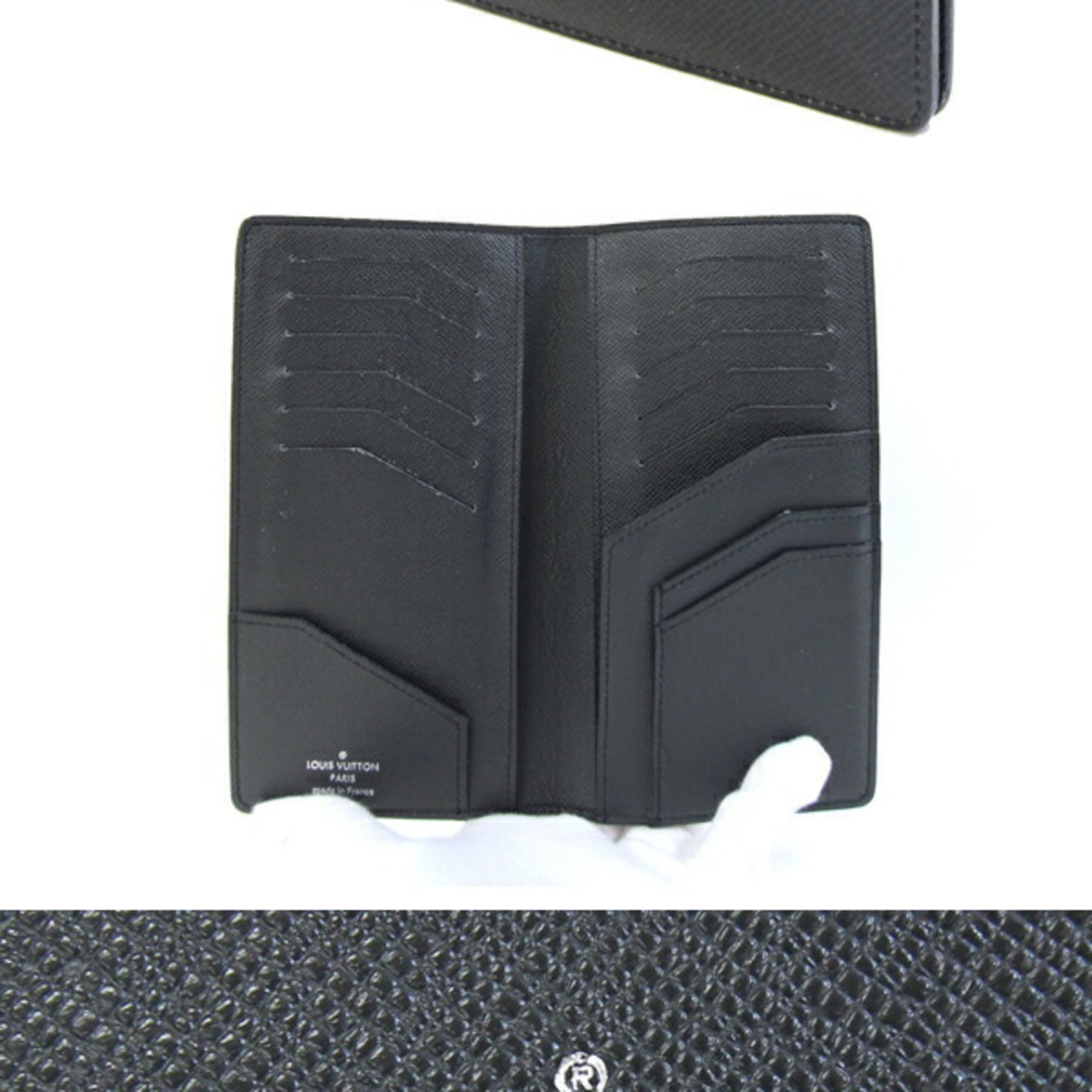 Louis Vuitton Black Noir Taiga Leather Long Bill Wallet