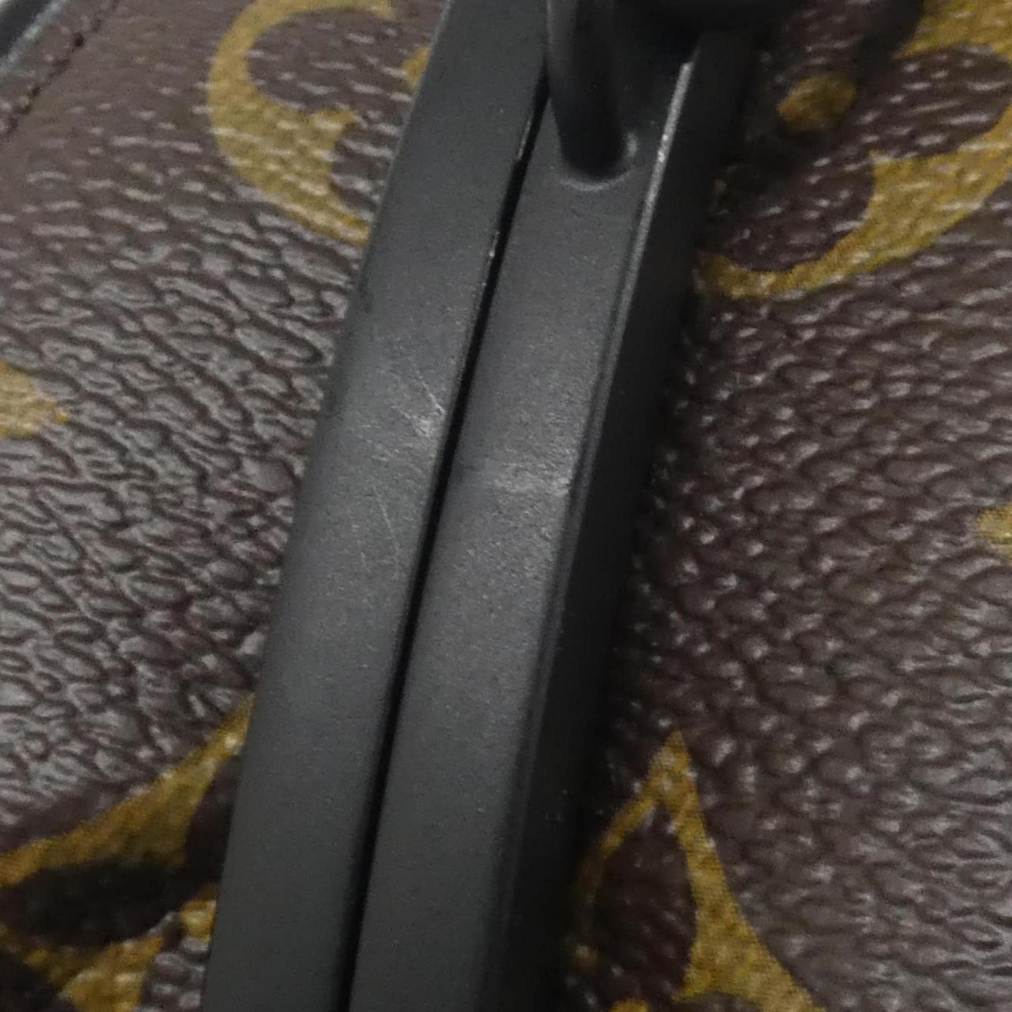 Louis Vuitton Black Brown Coated Canvas Handbag
