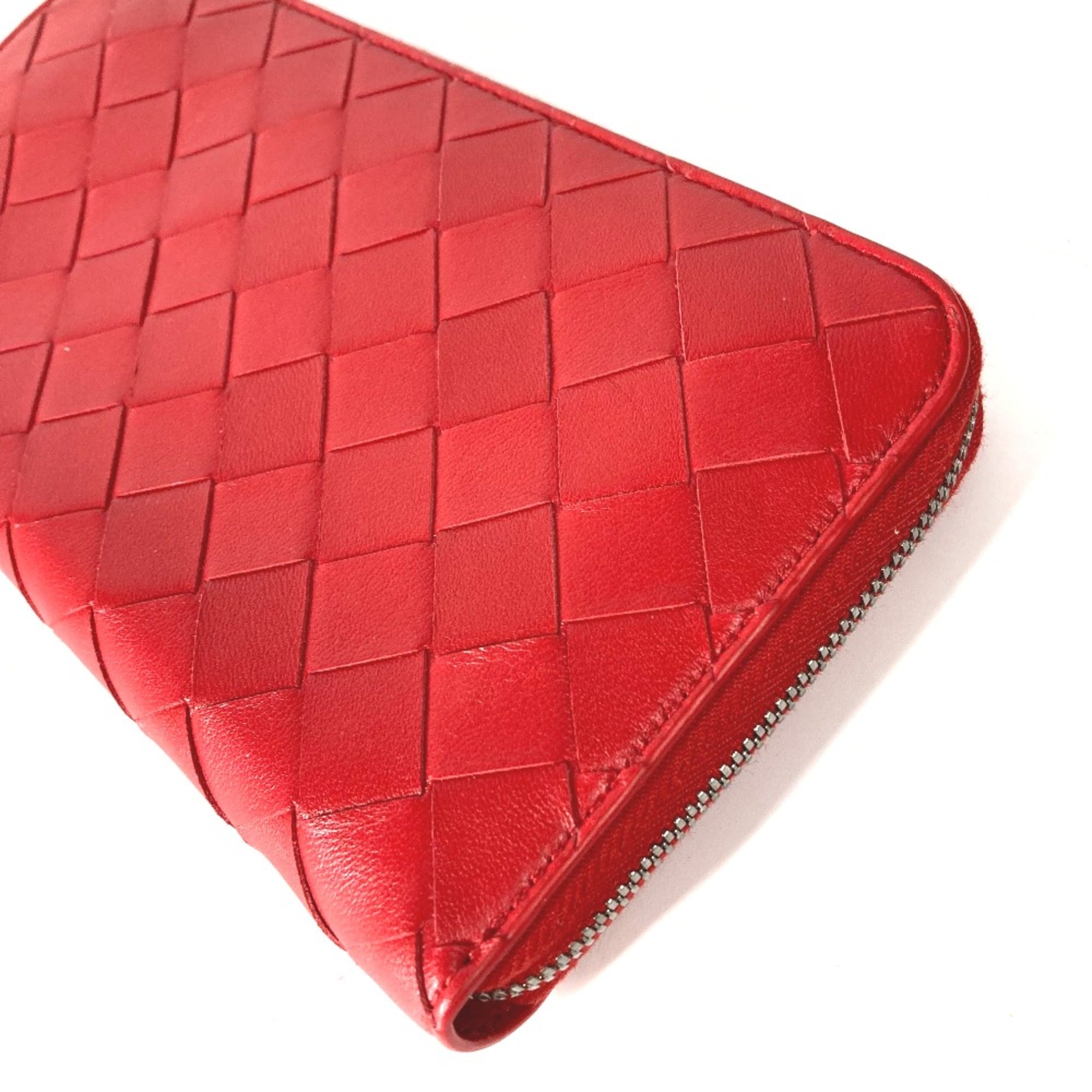 Bottega Veneta Red Leather Long Wallet (Bi-Fold)