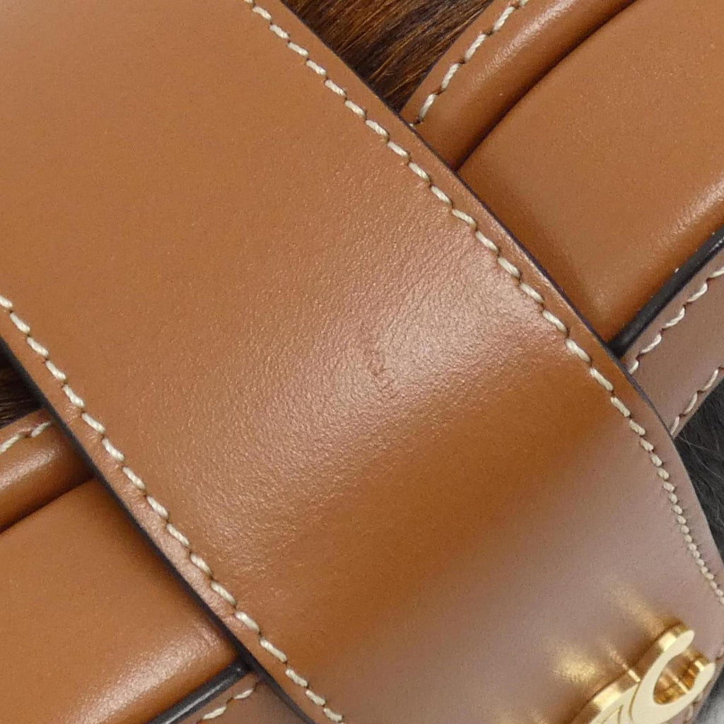 Celine Black Brown White Leather Shoulder Bag