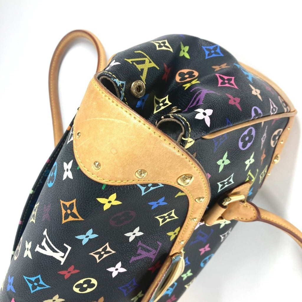 Louis Vuitton Black Multi-Color Noir Monogram Multicolore Canvas Handbag Shoulder Bag Tote Bag