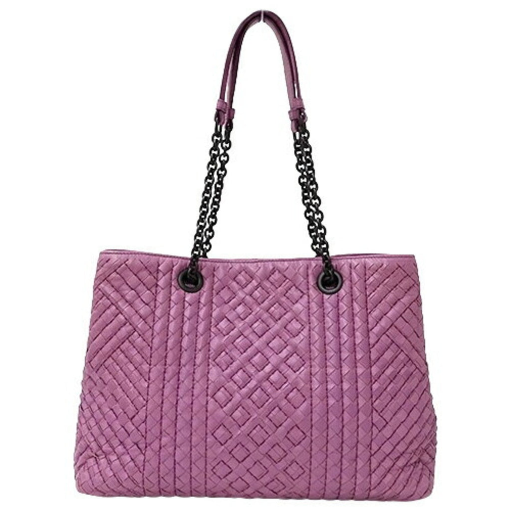 Bottega Veneta Pink Purple Leather Tote Bag