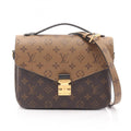 Louis Vuitton Black Brown Coated Canvas Monogram Reverse Pvc Leather Handbag Pochette