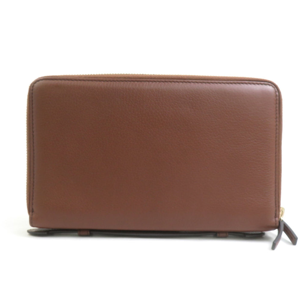 Gucci Brown Leather Long Wallet (Bi-Fold) (Pre-Owned)
