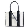 Balenciaga Black Ivory Canvas Leather Handbag Shoulder