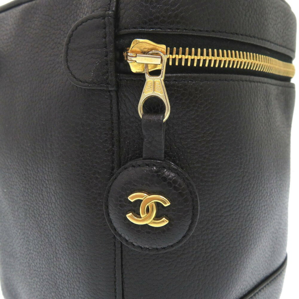 Chanel Black Grained Calfskin Handbag Vanity Bag