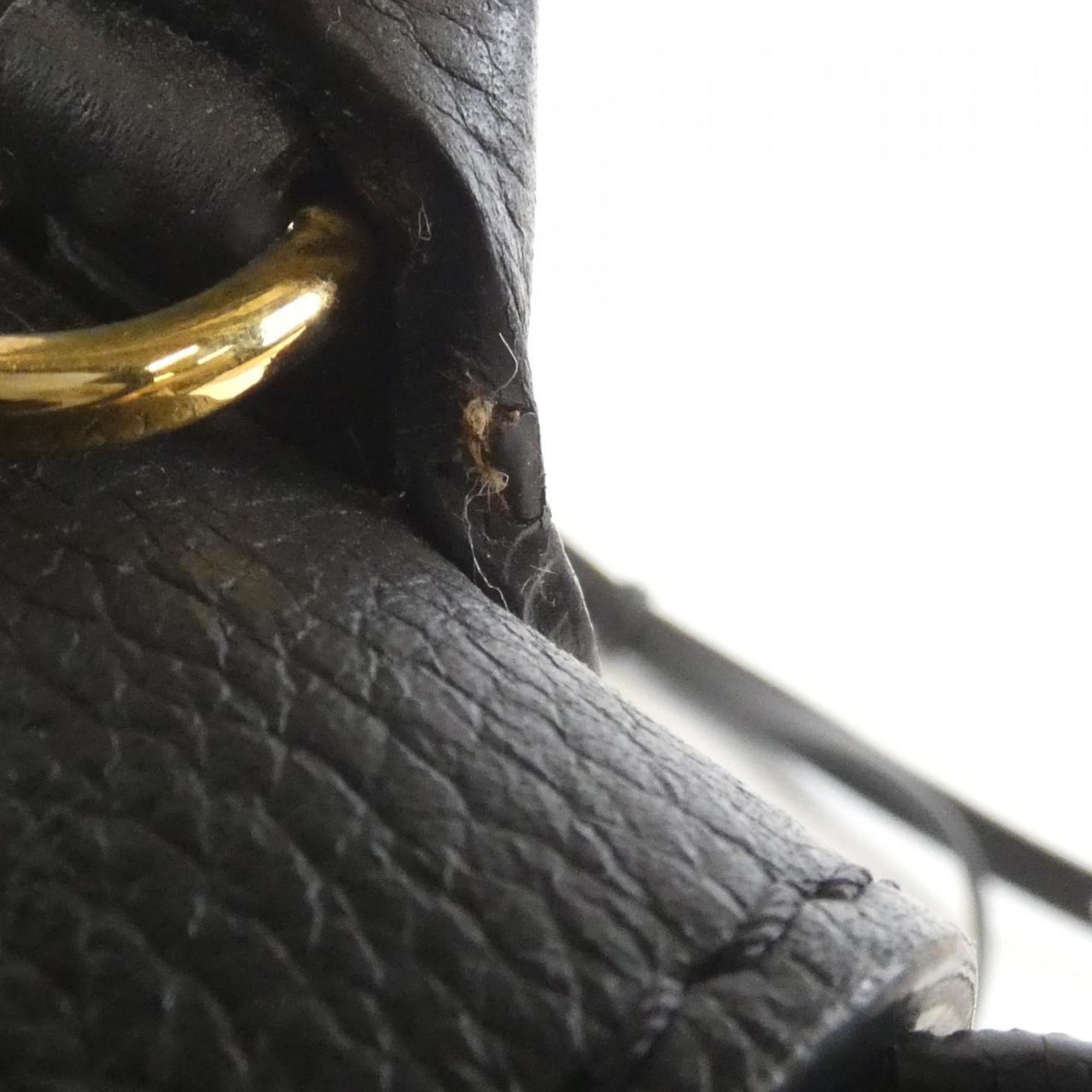 Louis Vuitton Black Leather Backpack