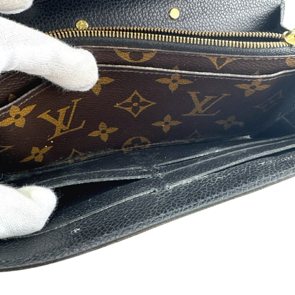 Louis Vuitton Black Brown Monogram Monogram Leather Long Wallet