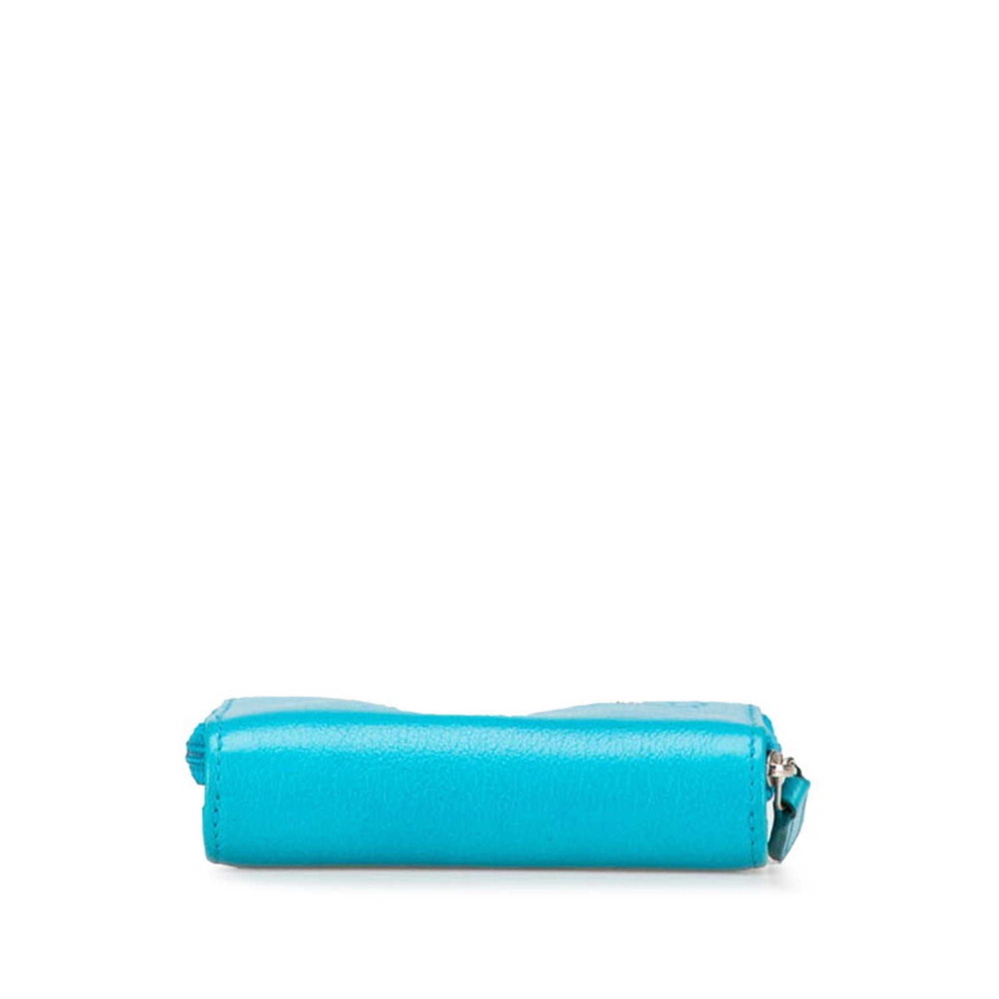 Chanel Light Blue Leather Wallet (Bi-Fold)