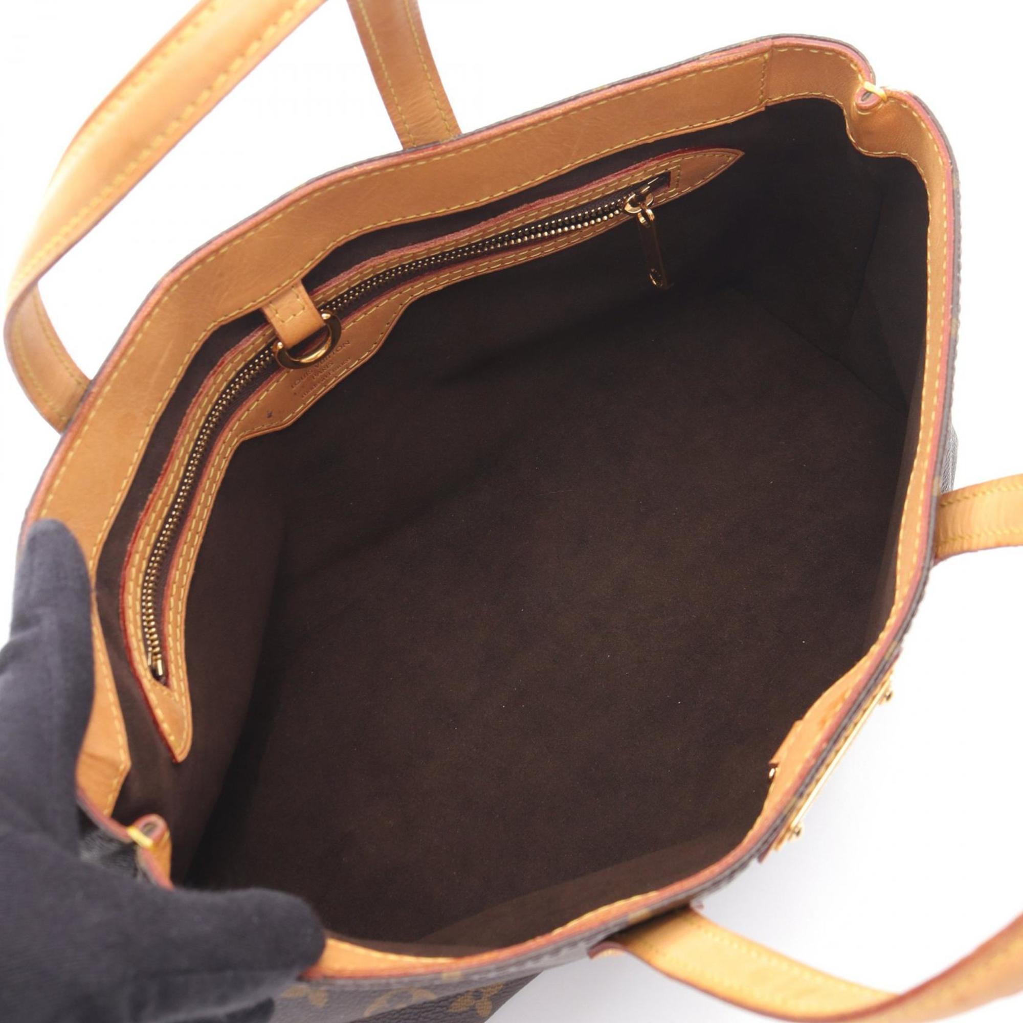 Louis Vuitton Brown Coated Canvas Leather Handbag
