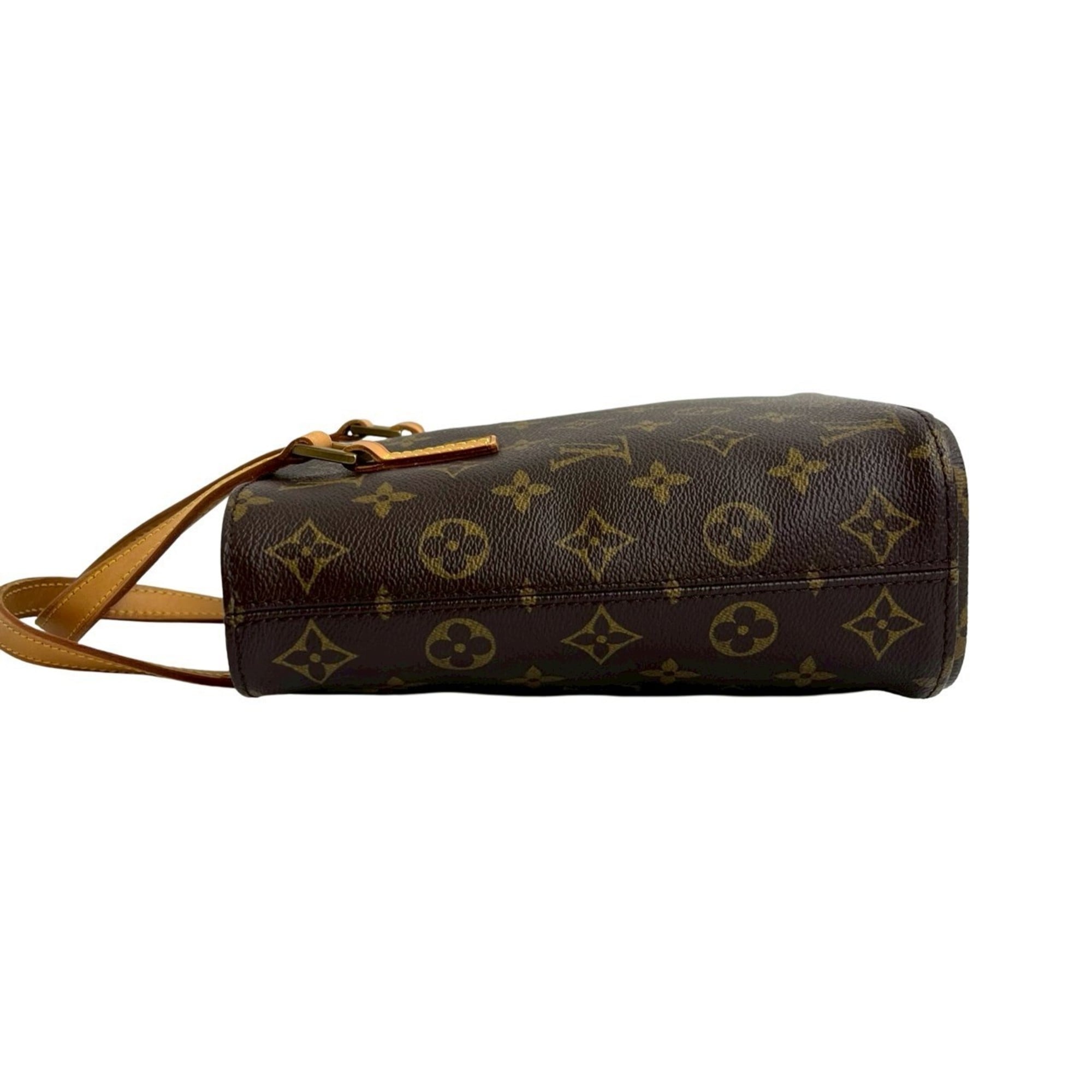 Louis Vuitton Brown Leather Pvc Handbag Tote Bag