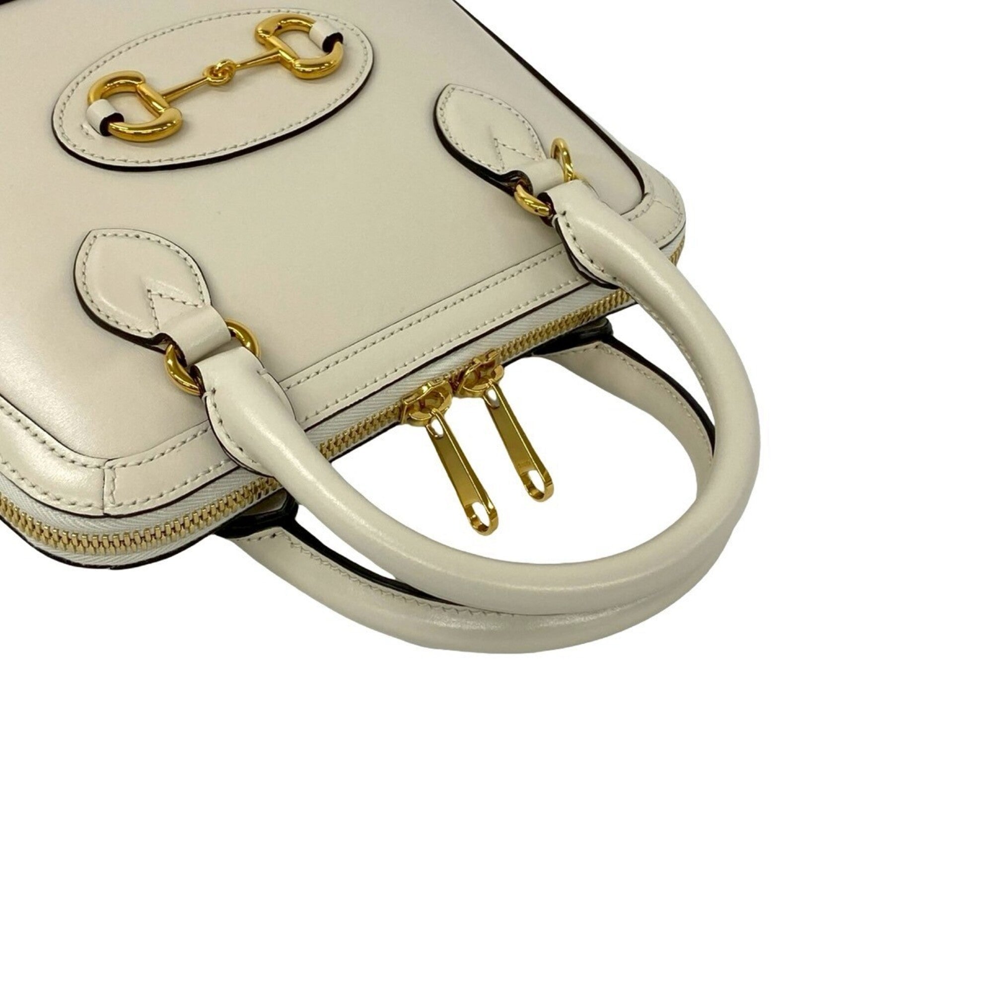 Gucci White Leather Handbag Shoulder Bag (Pre-Owned)